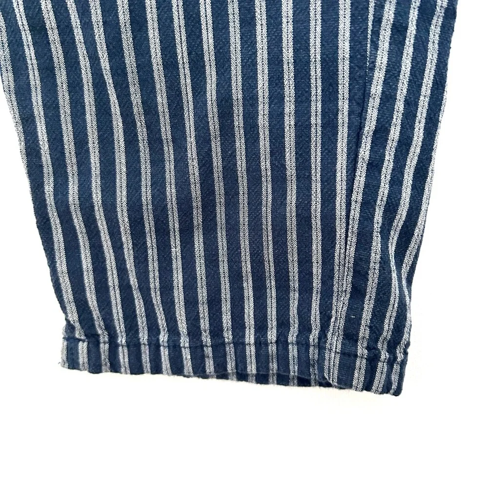 Marine Layer Allison Ankle Pant Stripe Trouser Euro Coastal Blue Size Medium - Picture 11 of 16